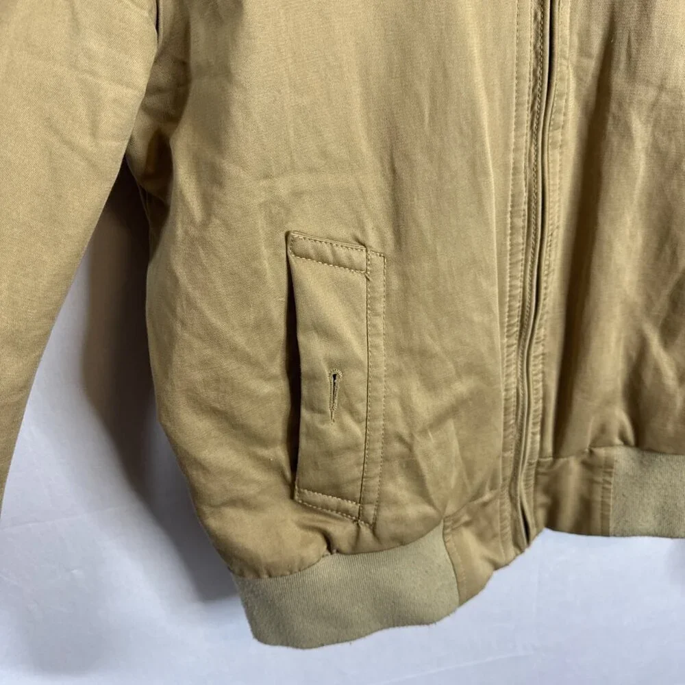 G Star Raw Fleet JKT Bomber Jacket Tan Cotton Linen Zip Front Mens M‎ Harrington